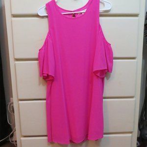 mi ami Pink Cold Shoulder Dress